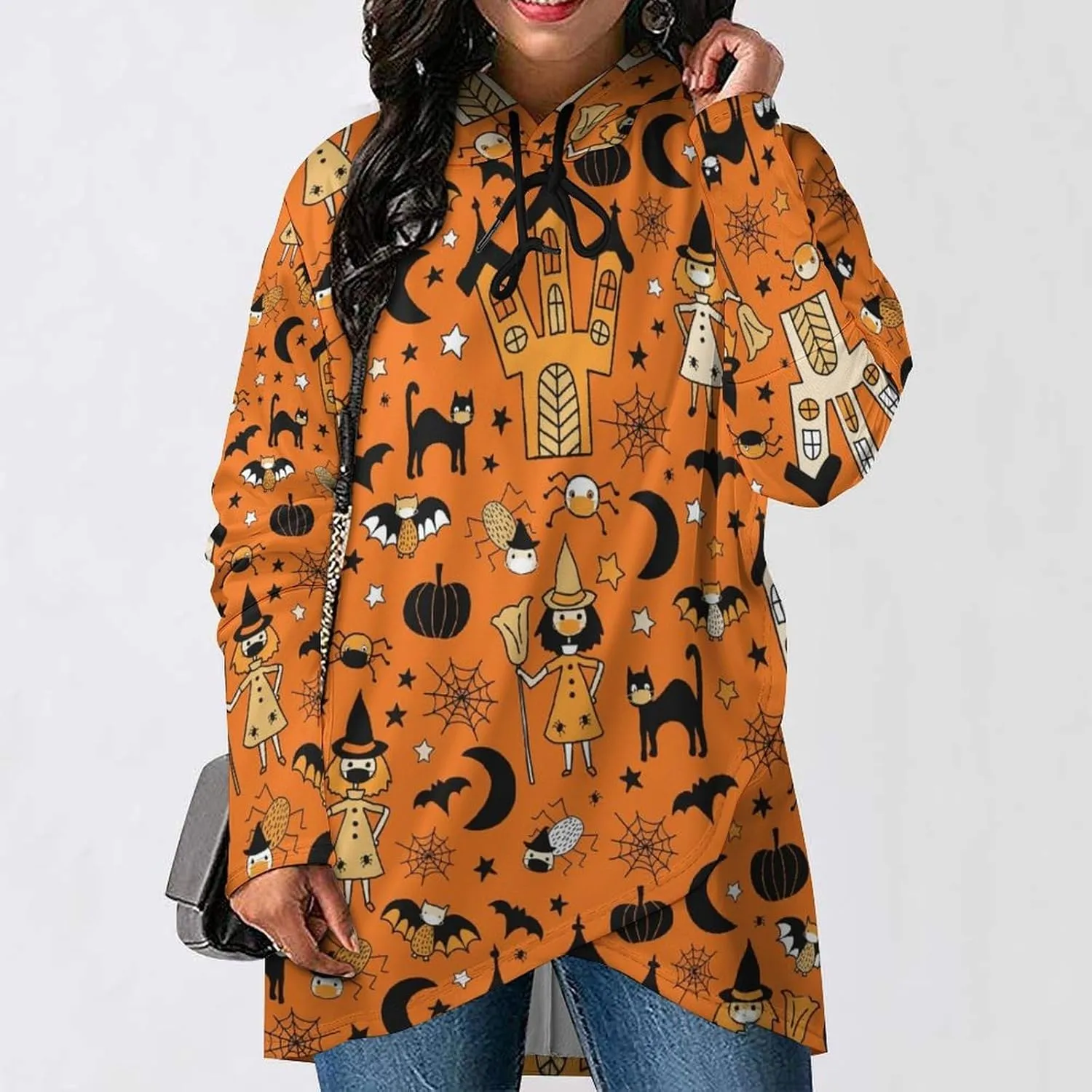 Womens' Long-sleeve Cloak Style Halloween Party Hoodies Layered Modern Loose Fit