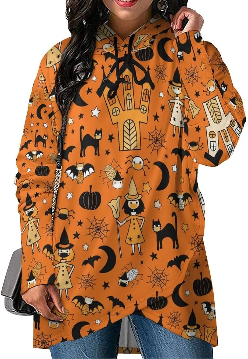 Womens' Long-sleeve Cloak Style Halloween Party Hoodies Layered Modern Loose Fit