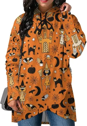Womens' Long-sleeve Cloak Style Halloween Party Hoodies Layered Modern Loose Fit