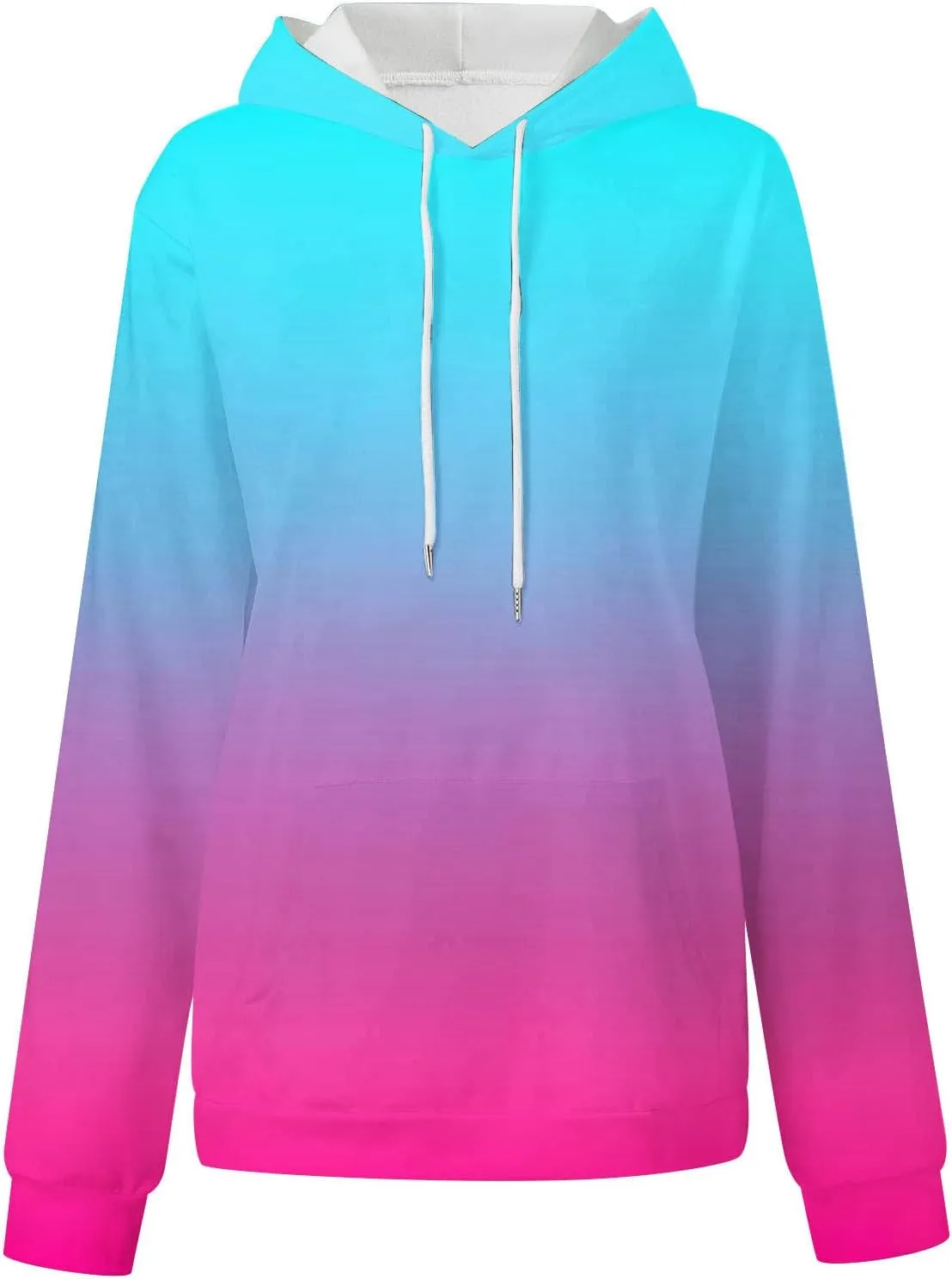 Womens Neon Print Oversized Hoodies 2024 Fall Fashion Drastring Long Sleeve Pullover Sweatshirt with Pocket