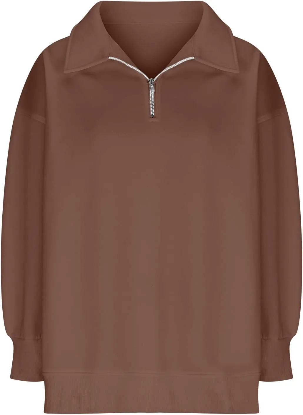 Women's Oversized Quarter Half Zip Hoodies Sweatshirt,Casual V Neck Long Sleeve Pullover Tunic Comfy Basic Tops