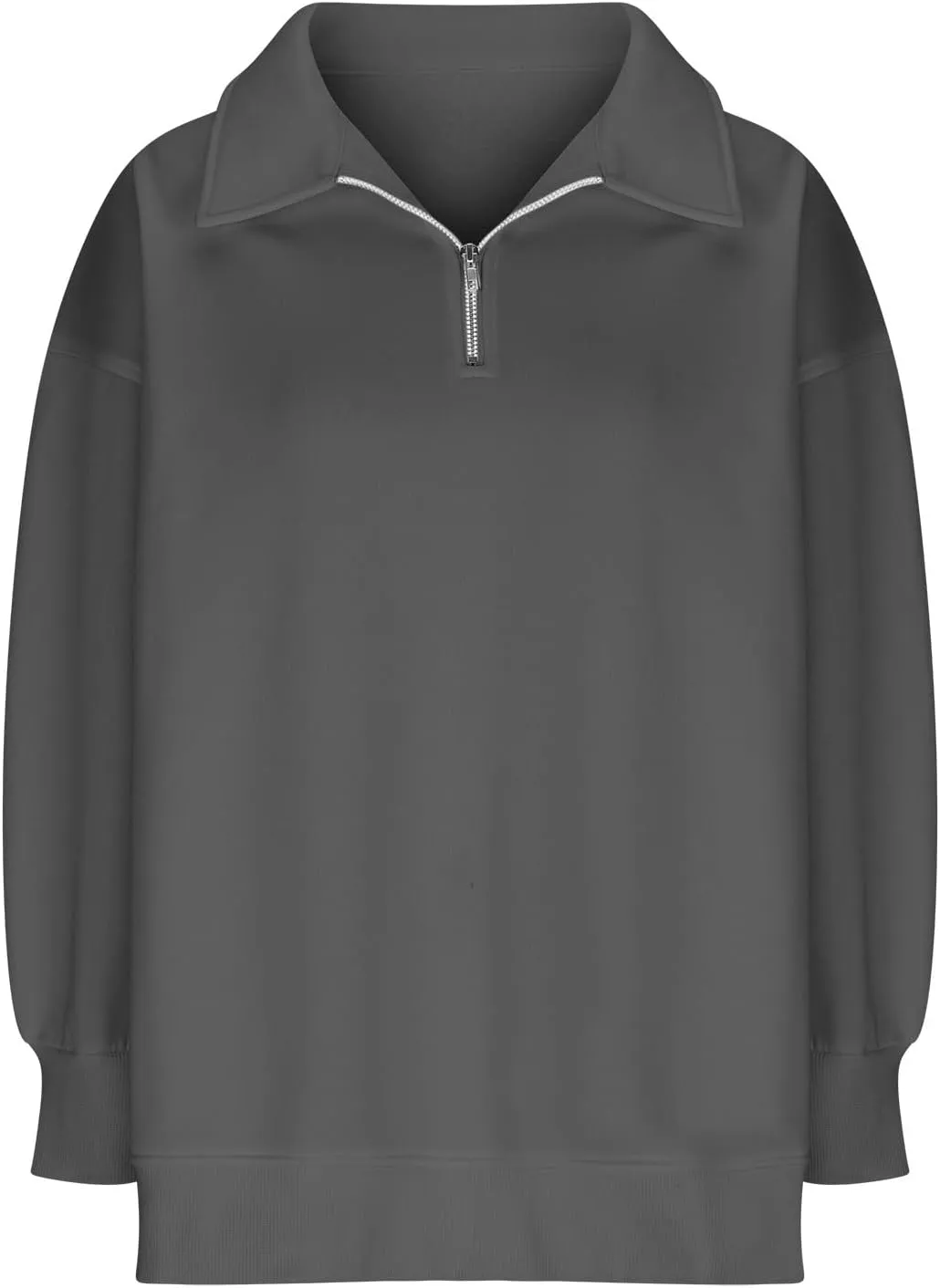 Women's Oversized Quarter Half Zip Hoodies Sweatshirt,Casual V Neck Long Sleeve Pullover Tunic Comfy Basic Tops