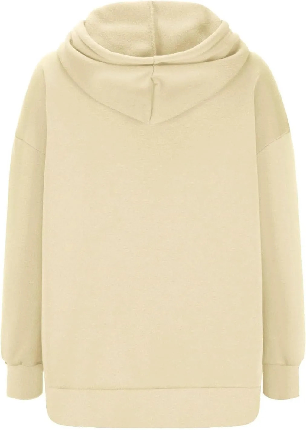 Womens Oversized Solid Color Hoodies Loose Drawstring Long Sleeve Pocket Sweatshirts Fall Winter Casual Pullover