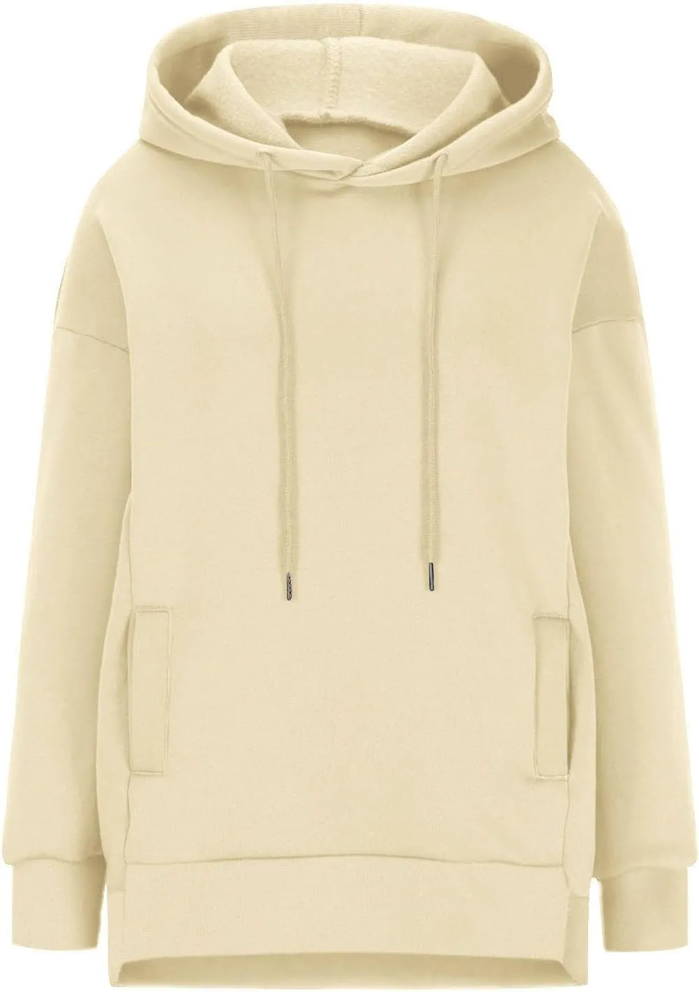Womens Oversized Solid Color Hoodies Loose Drawstring Long Sleeve Pocket Sweatshirts Fall Winter Casual Pullover