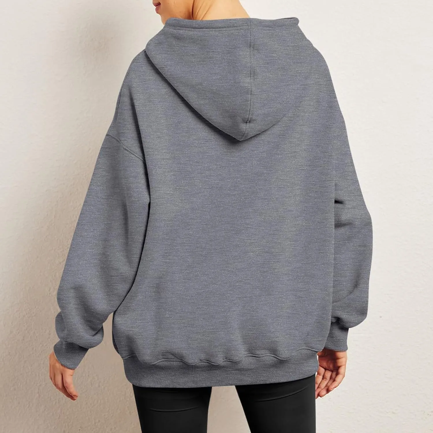 Womens Oversized Sweatshirt Hoodie Drop Shoulder Baggy Hooded Pullover Lightweight Long Sleeve Fall Clothes w/Pockets