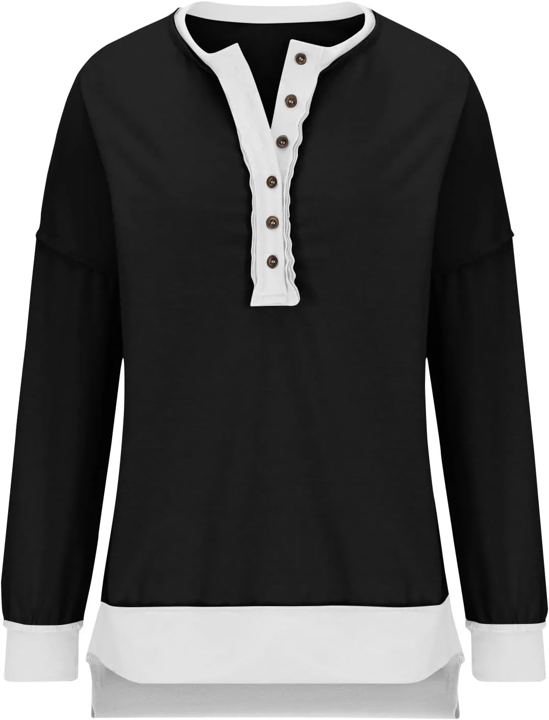 Womens Oversized Sweatshirts 2024 Fashion Fall Hoodies Long Sleeve V Neck Button Down Pullover Loose Fit Tops