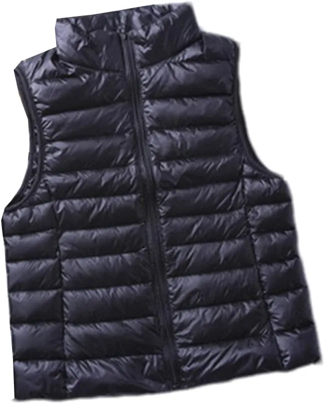 Women's Portable Duck Down Vest Jacket Winter Ultralight Sleeveless Duck Down Windproof Warm Vest