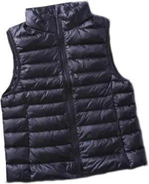Women's Portable Duck Down Vest Jacket Winter Ultralight Sleeveless Duck Down Windproof Warm Vest