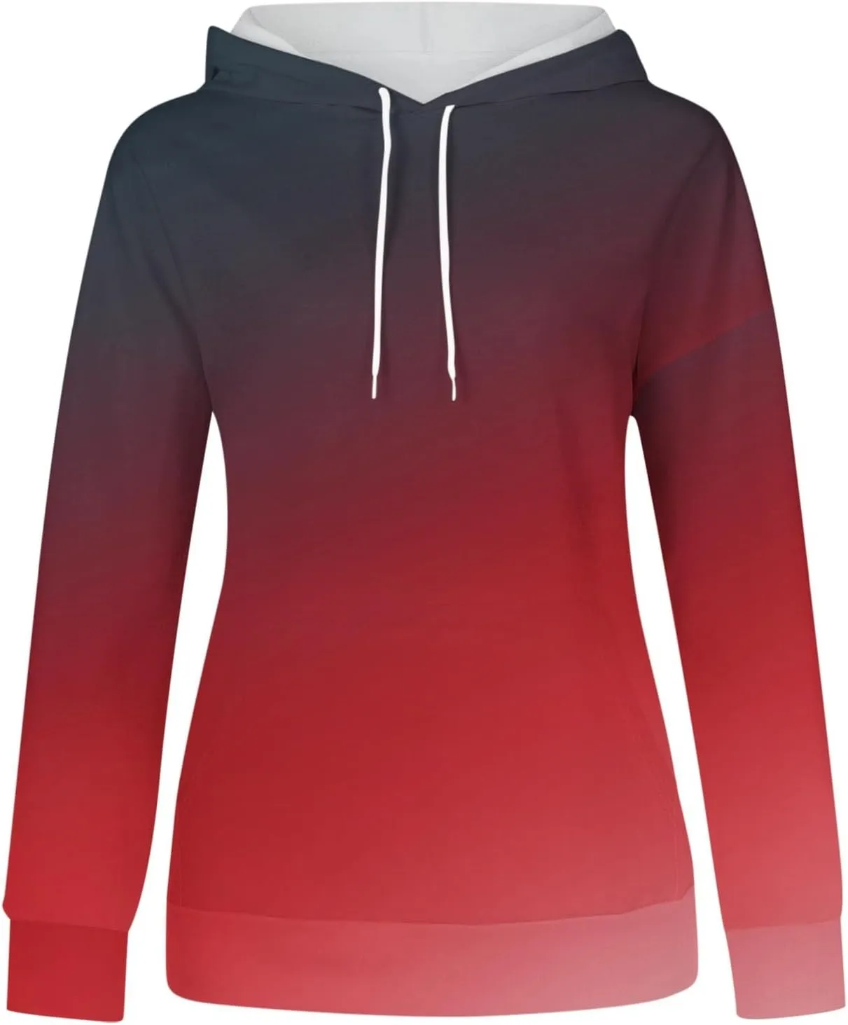 Womens Pullover Hoodie Sweatshirts Casual Tie Dye Tunic Shirts Long Sleeve Drawstring Pullover Tops With Pocket