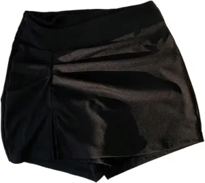 Womens Shorts Knitted Fabric Casual Outfits Solid High Waist Slit Hem Skort Lounge Shorts