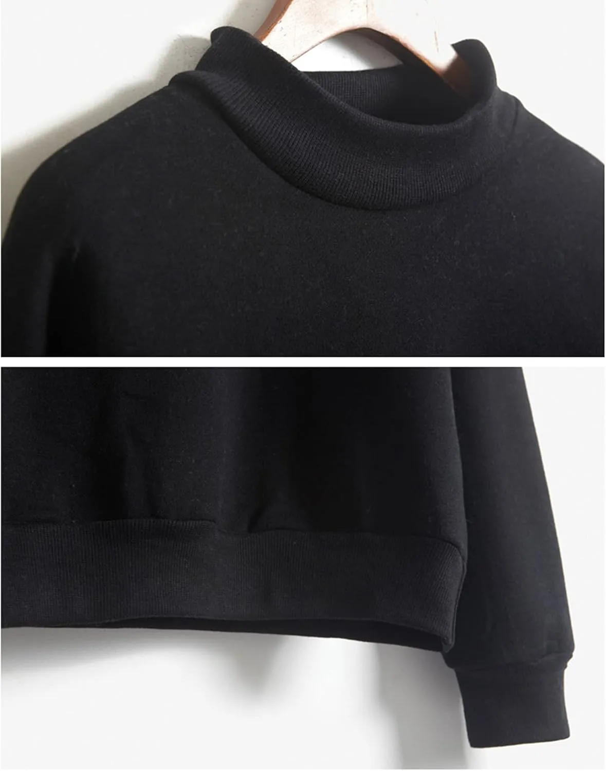 Womens Soldi Color Hoodies Casual Turtleneck Long Sleeve Loose Joggers Pullover Sweatshirts Fall Outdoor Workout Tops