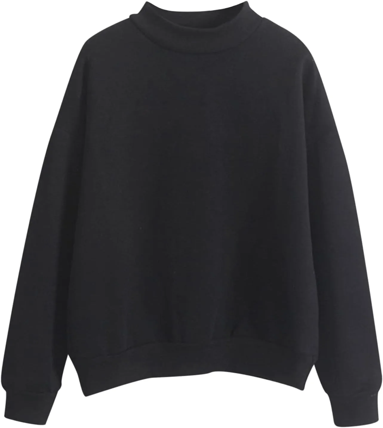Womens Soldi Color Hoodies Casual Turtleneck Long Sleeve Loose Joggers Pullover Sweatshirts Fall Outdoor Workout Tops