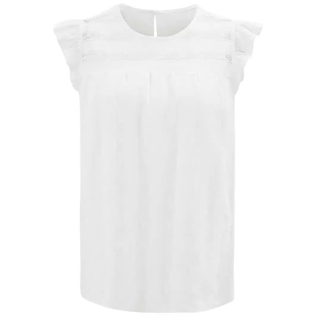 Women's Style Casual Solid Color Lace Slim Blouses