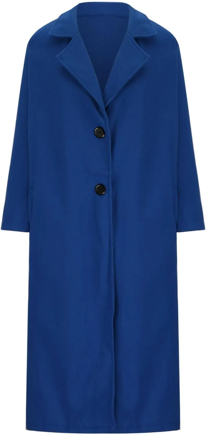 Women's Trench Coat 2024 Fall Winter Trendy Plus Size Overcoat Classic Lapel Open Front Cardigan Wool Outwerar M-4XL