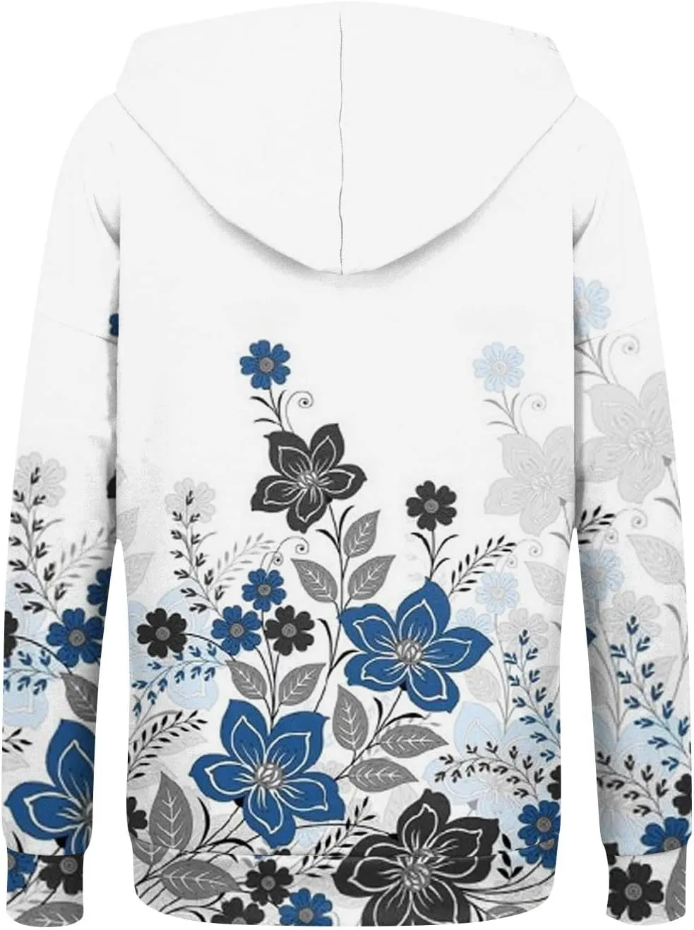 Women's Trendy Floral Printing Jacket Zip Up Long Sleeve Hoodies Streetwear Fashion Coat With Pockets