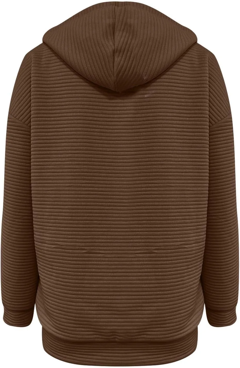 Womens Waffle Knit Hooded Jackets Full Zip Drawstring Hoodies Pullover Oversized Sweatshirt Trendy Fall Outfits