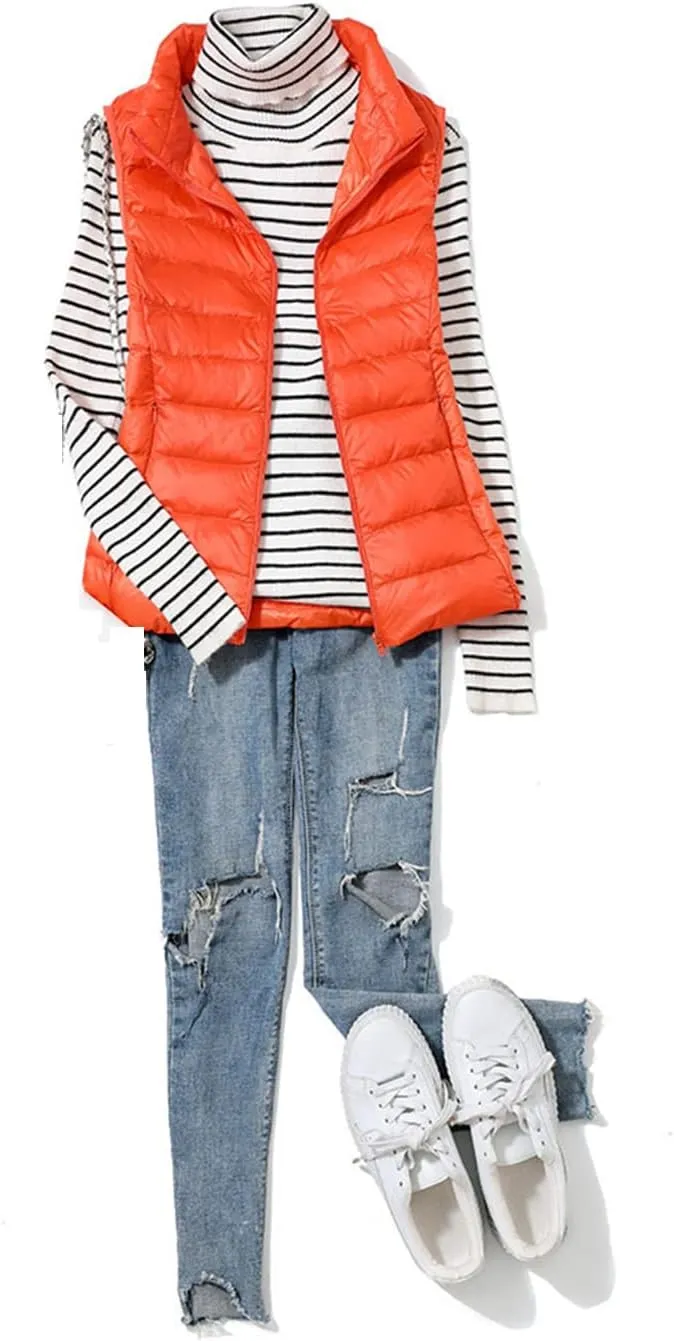 Women's Warm Vest Spring Lightweight Down Jacket Ultralight Winter Lightweight Quilted Coat Down Jacket