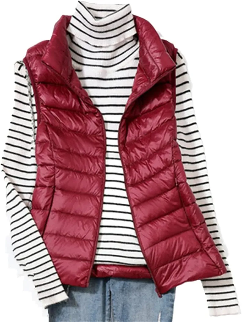 Women's Warm Vest Spring Lightweight Down Jacket Ultralight Winter Lightweight Quilted Coat Down Jacket
