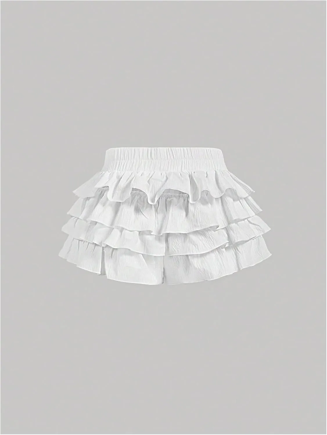 Women's Y2K Gingham Short Elastic Waist Bow Knot Shorts Tiered Layer Ruffle Mini Shorts