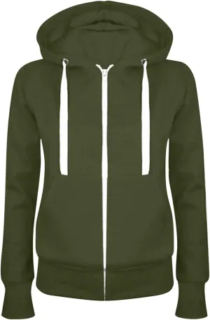 Womens Zip Up Hoodies Casual Comfy Fleece Oversized Sweatshirts Full Zip Pullover Pockets Jacket 2024 Preppy Clothes