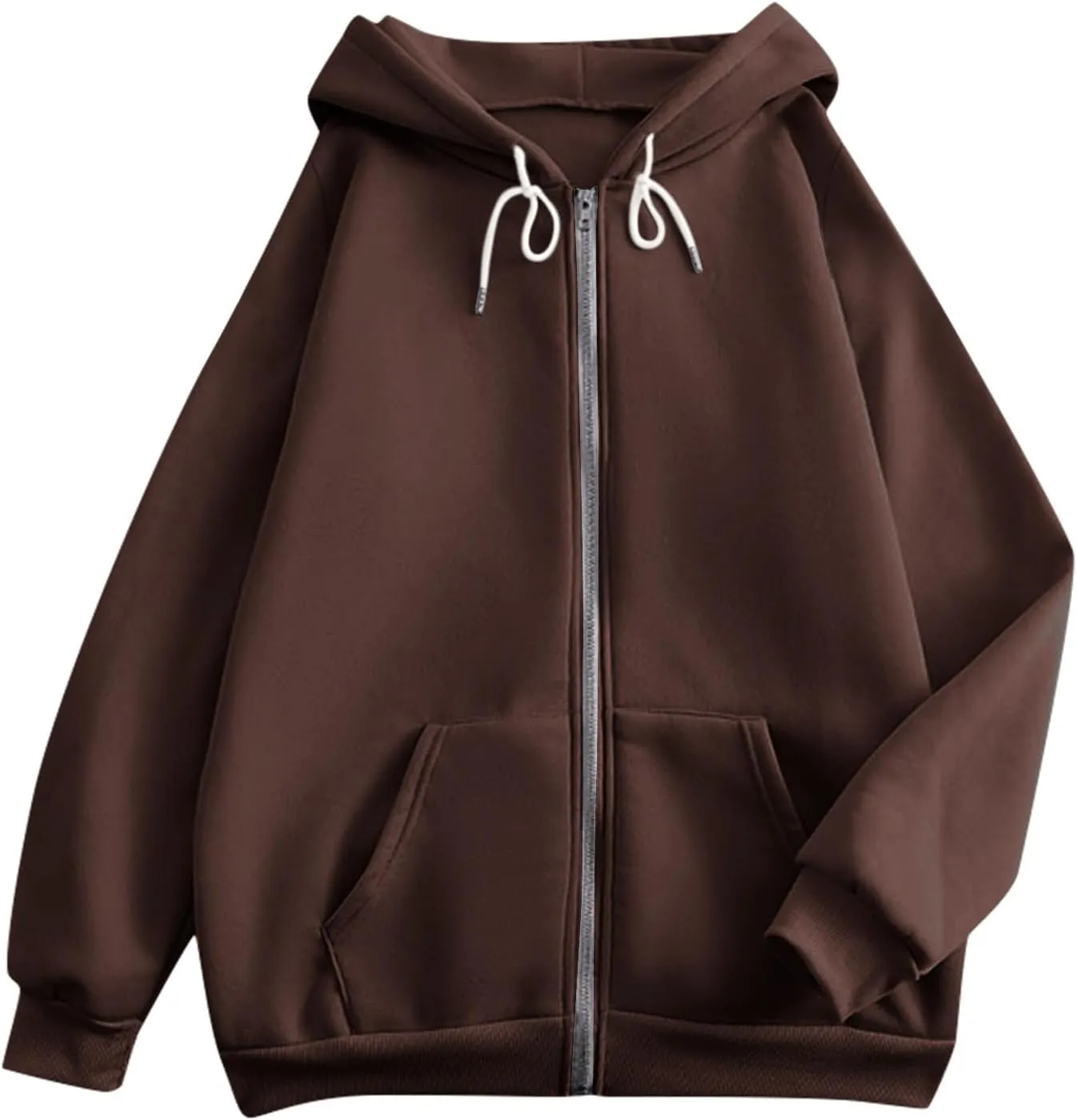 Womens Zip Up Hoodies Casual Long Sleeve Hoodie Jacket Oversized Lightweight Pullover Sweatshirts Tops with Pocket