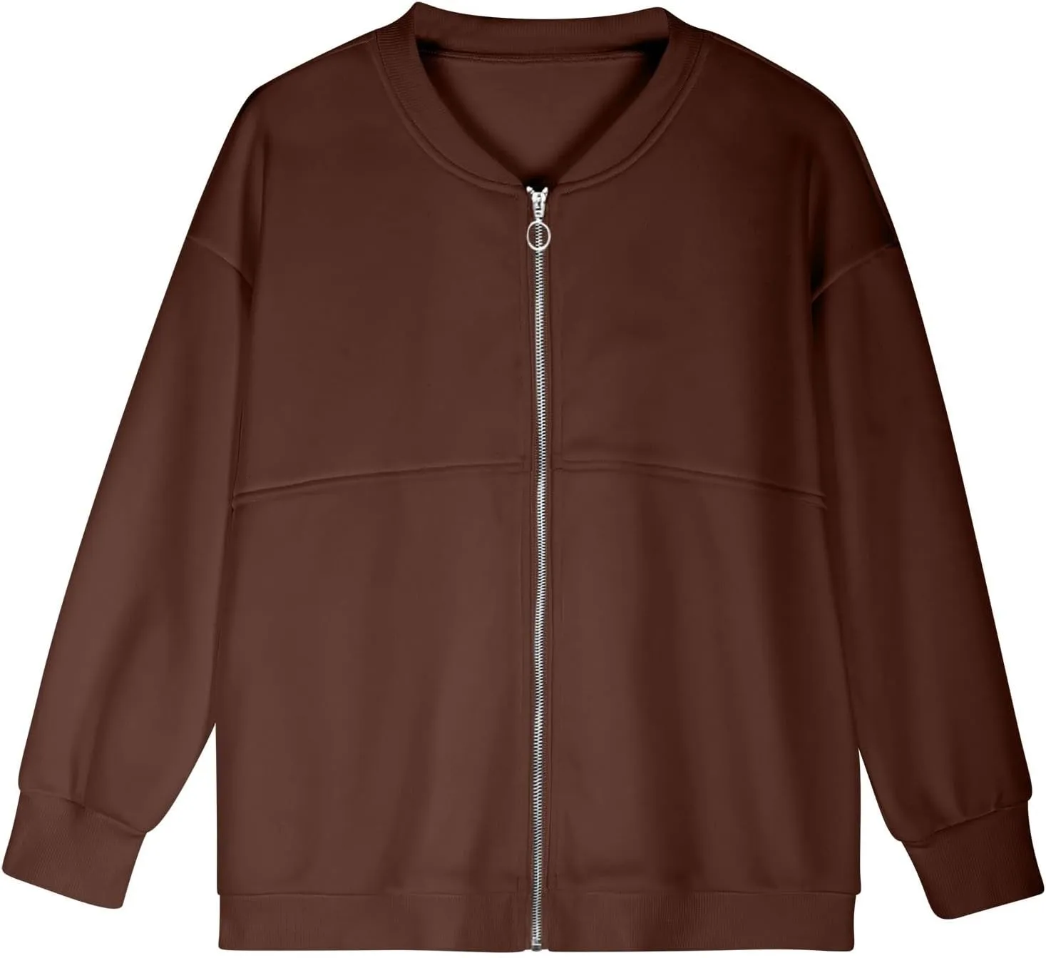 Women's Zip Up Oversized Hoodies Fall Long Sleeve Crewneck Sweatshirts Fleece Lined Loose Pullover Tops Jackets 2024