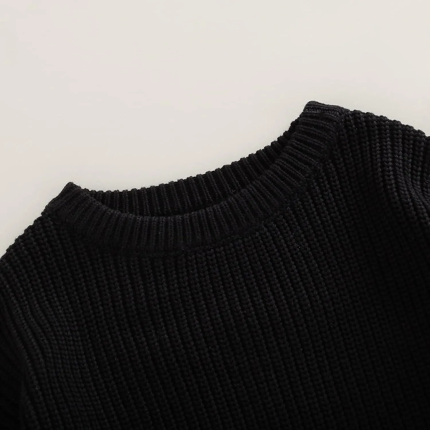 woshilaocai Baby Boy Girl Sweater Oversized Long Sleeve Romper Warm Crewneck Bodysuit Knitted Winter Clothes