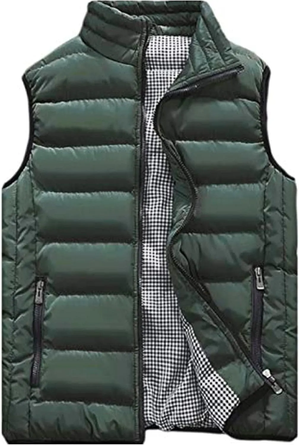 XinYangNi Mens Puffer Vest Quilted Outerwear Winter Warm Down Puffy Vests Lightweight Casual Padded Jacket