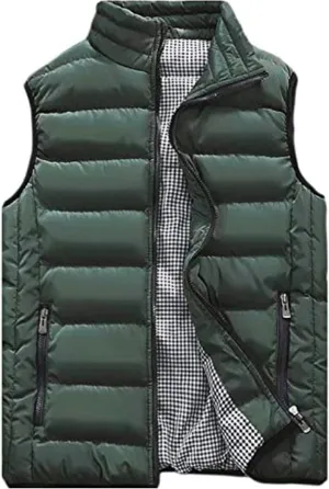 XinYangNi Mens Puffer Vest Quilted Outerwear Winter Warm Down Puffy Vests Lightweight Casual Padded Jacket