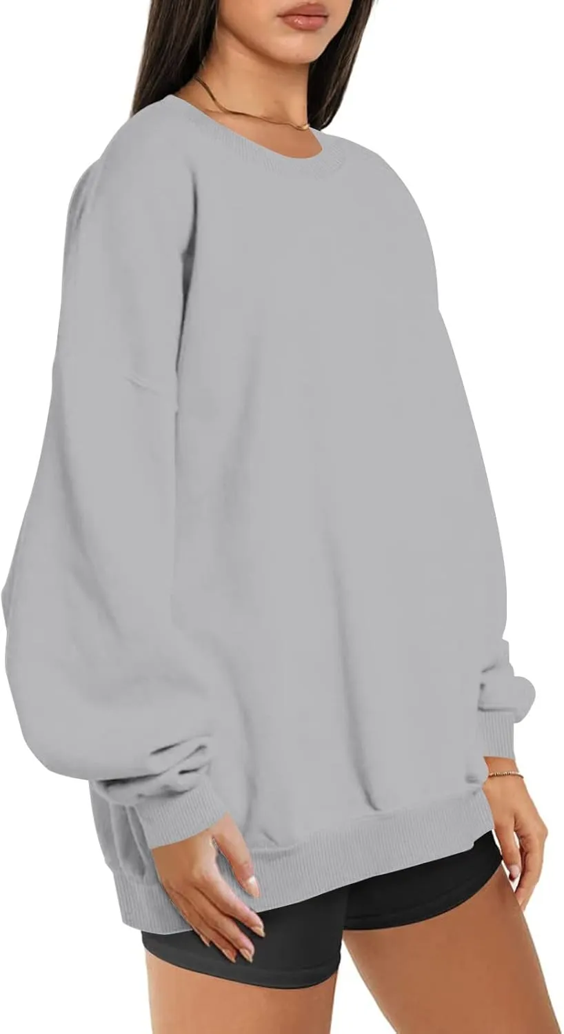 ZDRZK Oversized Sweatshirts For Women Fleece Hoodies Trendy 2023 Long Sleeve Crewneck Pullover Comfy Sweater y2k Clothes