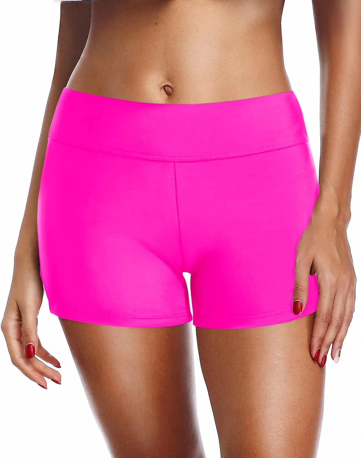 Zmart Women's 3" High Waisted Swim Shorts Full Coverage Swimsuit Bottoms Bathing Suit Boy Shorts